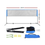 Everfit 4m Badminton Tennis Net Portable Volleyball Kit Adjustable Height PN-M001-4M-BL