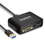 Simplecom DA326 USB 3.0 to HDMI + VGA Video Adapter with 3.5mm Audio Full HD 1080p V28-DA326