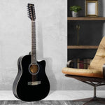 Karrera 12-String Acoustic Guitar with EQ - Black 12S-EQ-BK