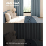Artiss 2X Blockout Curtains Eyelet 140x230cm Grey BC-MATT-140X230-GY