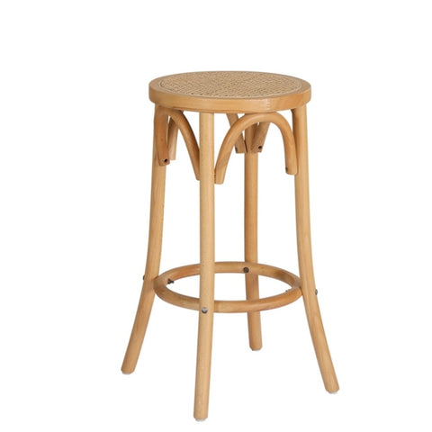 Artiss Bar Stool Rattan Seat Wooden BA-L-RA-B13-NA