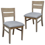 Tyler 2pc Set Dining Chair Fabric Seat Solid Acacia Timber Wood Brushed Smoke V315-VOD-LARS-02-2PC-KIT