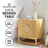 Sarantino Luca Bedside Table Split Door Night Stand - Natural TBL-SV-02-NT
