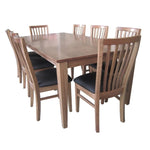 Fairmont 2pc Set Dining Chair PU Leather Seat Slat Back Solid Oak Timber Wood V315-CLR01-PUB-SMK-2PC-KIT