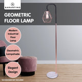 Sarantino Rose Gold Floor Lamp with Geometric Shade LMP-MLM-463-02