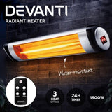 Devanti Electric Strip Heater Radiant Heaters 1500W RHP-1500R-SI
