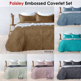 Bambury Paisley Embossed Dusk Coverlet Set Queen/King V442-BBY-COVERLET-PAISLEY-DUSK-QS