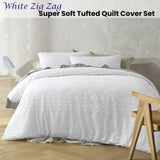 Big Sleep White Zig Zag Super Soft Tufted Quilt Cover Set Queen V442-HIN-QUILTCS-ZIGZAG-WHITE-QS