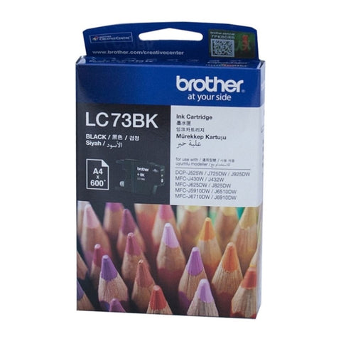 BROTHER LC-73BK Black High Yield Ink Cartridge - DCP-J525W/J725DW/J925DW, V177-D-B73B