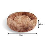 Pawfriends Dog Cat Pet Calming Bed Warm Soft Plush Round Nest Comfy Sleeping Kennel Cave AU V360-PTDB0013-BN-M