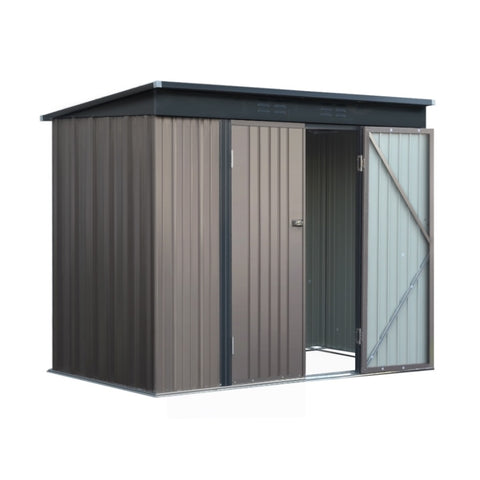 Giantz Garden Shed 2.31x1.31M Sheds Outdoor Storage Tool Metal Workshop Shelter Double Door SHED-FLAT-4X8-BR-ABC