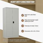 Two-Door Metal Cabinet Shelf Storage for Home Office Gym V63-844331