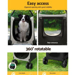 i.Pet Pet Stroller Dog Pram Large Carrier Cat Travel Foldable Strollers 4 Wheels Trolley PET-STROLLER-112-BW