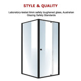 Semi Frameless Shower Screen x 195cm Side AS/NZS Glass V63-824591