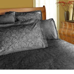 Shangri La Microfibre Machine Lace Sheet Set Charcoal Queen V442-KIT-SHEETS-MICROFIBREMACHINELACE-CHARCOAL-QS