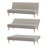 Brando 3 Seater Sofa Futon Bed Fabric Lounge Couch - Beige V315-VOL-BRAND-03