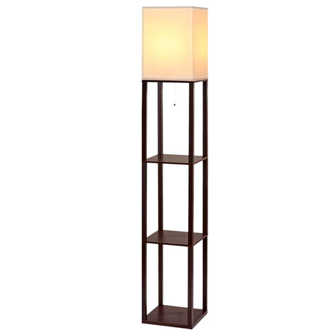 Artiss Floor Lamp 3 Tier Shelf Storage LED Light Stand Home Room Vintage White LAMP-FLOOR-SF-3017-C-WA