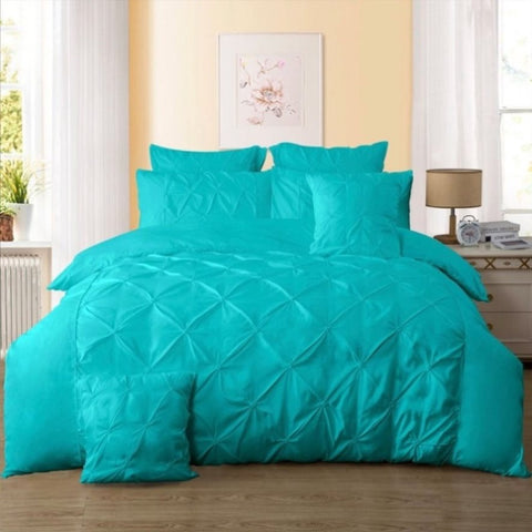 Diamond Pintuck Double Size Quilt/Duvet Cover Set - Teal V493-ZD-07