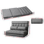 Artiss Lounge Sofa Bed 2-seater Grey Fabric FLOOR-SBL-170LIN-GY