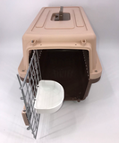 YES4PETS Medium Dog Cat Crate Pet Rabbit Carrier Airline Cage With Bowl & Tray-Brown V278-AA2-BROWN