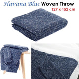 Havana Blue Woven Throw Rug 127 x 152 cm V442-ATX-THROW-HAVANA-BLUE-RE