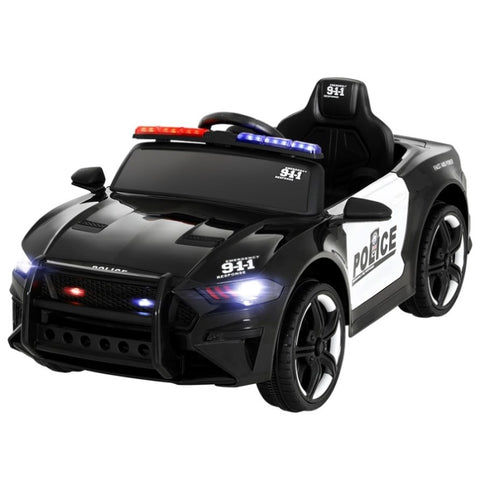 Rigo Kids Ride On Car Electric Patrol Police Cars Battery Powered Toys 12V Black RCAR-POLICE-FR-BK