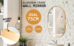 Wall Mirror Oval Aluminum Frame Bathroom 50x75cm GOLD V274-FT-BM-ALUOV-GLD5075