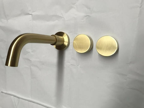 2021 New Burnished Gold Brushed Brass mixer WaterMark WELS round taps wall faucet basin V549-IF_34958CAF