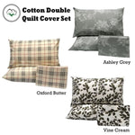 Pure Cotton Oxford Quilt Cover Set Double V442-ABR-QUILTCS-LUNAOXFORD-BUTTER-DS