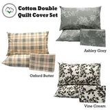 Pure Cotton Oxford Quilt Cover Set Double V442-ABR-QUILTCS-LUNAOXFORD-BUTTER-DS