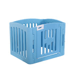 YES4PETS 4 Panel Plastic Pet Pen Pet Foldable Fence Dog Fence Enclosure With Gate Blue V278-BP229-PEN4PANEL-BLUE