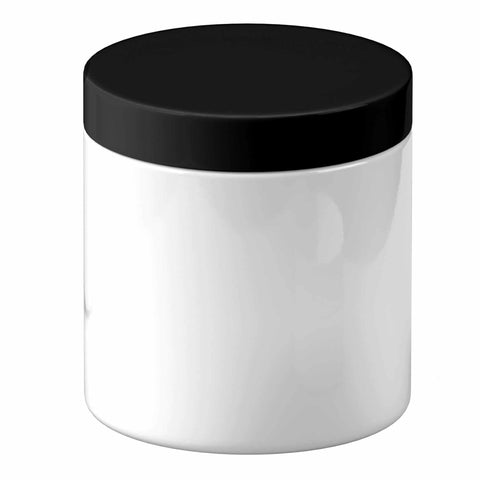 5x 600g Plastic Cosmetic Jar + Lids - Empty White Cream Container V238-SUPDZ-40114302812240
