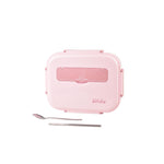 Kylin 304 Stainless Steel 5 Divided Smile Small Lunch Box With Soup Pot - Pink V445-C320862