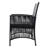 Gardeon 3PC Bistro Set Outdoor Furniture Rattan Table Chairs Cushion Patio Garden Lyra ODF-CHAIRSET-HARP