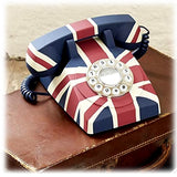 GPO 746 Retro Rotary Push Button Desk Home Phone Union Jack UK V185-746PBUNIONJACK