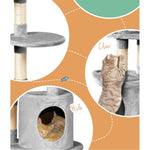 i.Pet Cat Tree 123cm Tower Scratching Post Scratcher Wood Condo House Bed Toys PET-CAT-APS020-GR