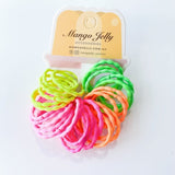 MANGO JELLY Kids Hair Ties - Silky Pop Neon - Six Pack V659-HT-3CM-30P-SILKYPOP-NEON-6-L