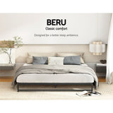 Artiss Bed Frame Double Size Metal BERU MBED-C-BERU-D-BK-AB