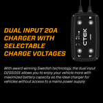 CTEK D250SE Dual Input DC-DC 20A Smart Battery Charger, Power Bank V219-CTEK-40-315-340