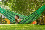 Mayan Legacy Queen Size Outdoor Cotton Mexican Hammock in Jardin Colour V97-TQJARDIN