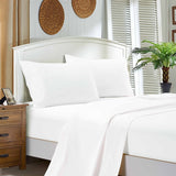 1000TC Ultra Soft King Size Bed White Flat & Fitted Sheet Set V493-AKS-01