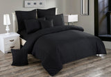 Seersucker King Size Black Duvet Quilt Cover Set V493-PAK-05