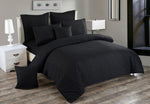 Seersucker Double Size Black Duvet Quilt Cover Set V493-PAD-05