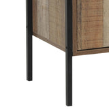 Wine Cabinet with 2 Strorage and open Selves Bar Cabinet Cupboard in Oak Colour V43-WNC-MAS-OK