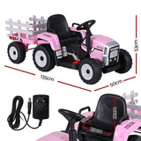 Rigo Kids Electric Ride On Car Tractor Toy Cars 12V Pink RCAR-TRACTOR-PK