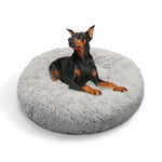 Pet Dog Bed Bedding Warm Plush Round Comfortable Dog Nest Light Grey Large 90cm Large V360-PTDB0000-LG-L