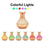 Essential Oil Aroma Diffuser and Remote - 500ml Vase Flower Wood Mist Humidifier V238-SUPDZ-40003274801232