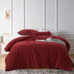 Vintage Design Homewares Cotton Velvet Quilt Cover Set Rouge Queen V442-HIN-QUILTCS-COTTONVELVET--ROUGE-QS