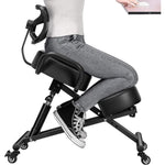 Ergonomic Kneeling Posture Chair with Backrest Adjustable Height and Casters V63-842641