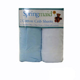 2 Piece of Baby Cot Cotton Fitted Sheet Blue & White V442-ABR-FITTEDS-COTTON-BLUE-CT